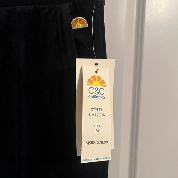 🆕 C&C California Velour jogger with Colorblock Stripes Size Medium - Picture 5 of 5